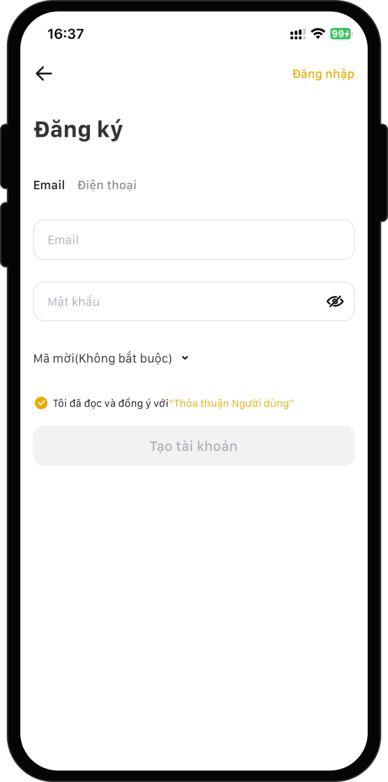 Tạo tài khoản WEEX miễn phí của bạn