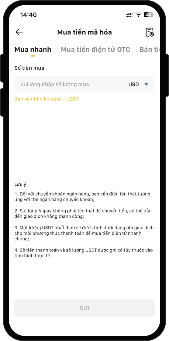 Nhập thông tin mua
